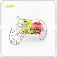 home deco white round flower planter metal plant pot holder