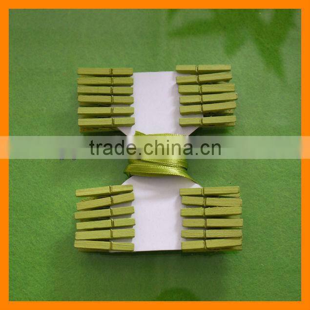 Decorative Wooden Clip With Ribbon
