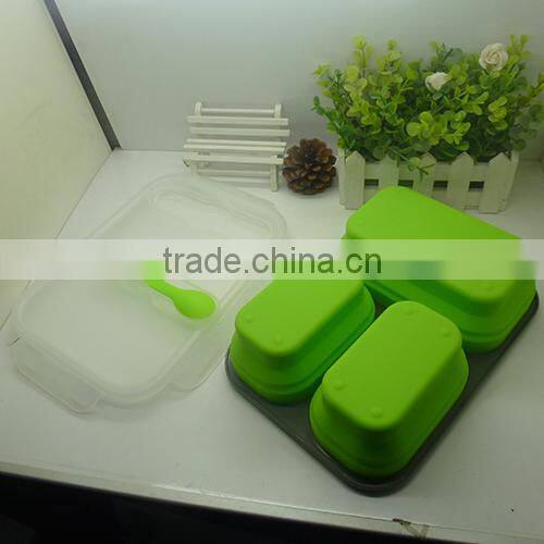 Hot selling collapsible lunch box/collapsible food container/foodgrade silicone lunch box