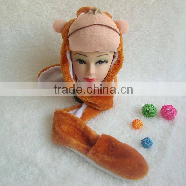 Stuffed Winter Plush Animal Hat with Paws