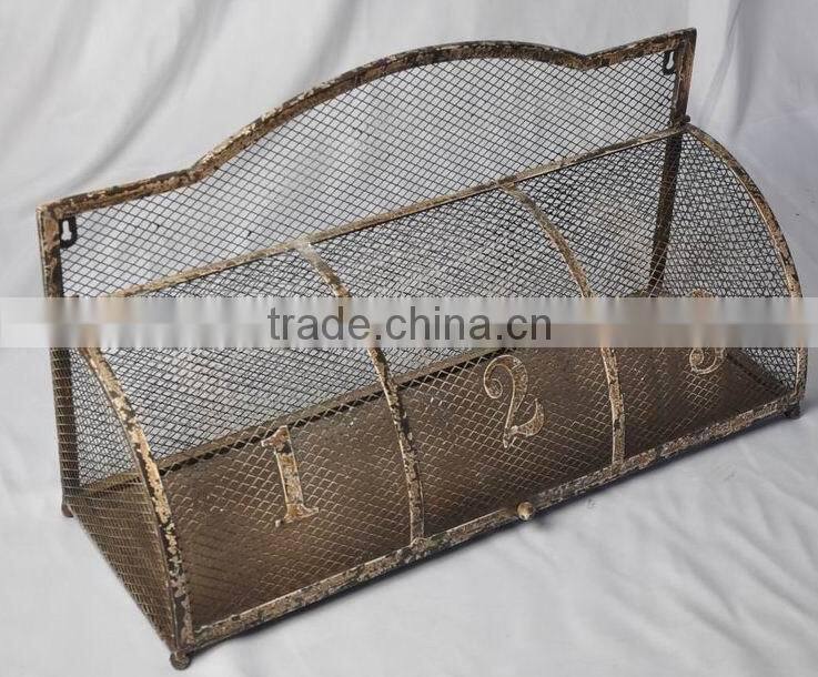 French shabby chic decorative wall mounted metal shelf