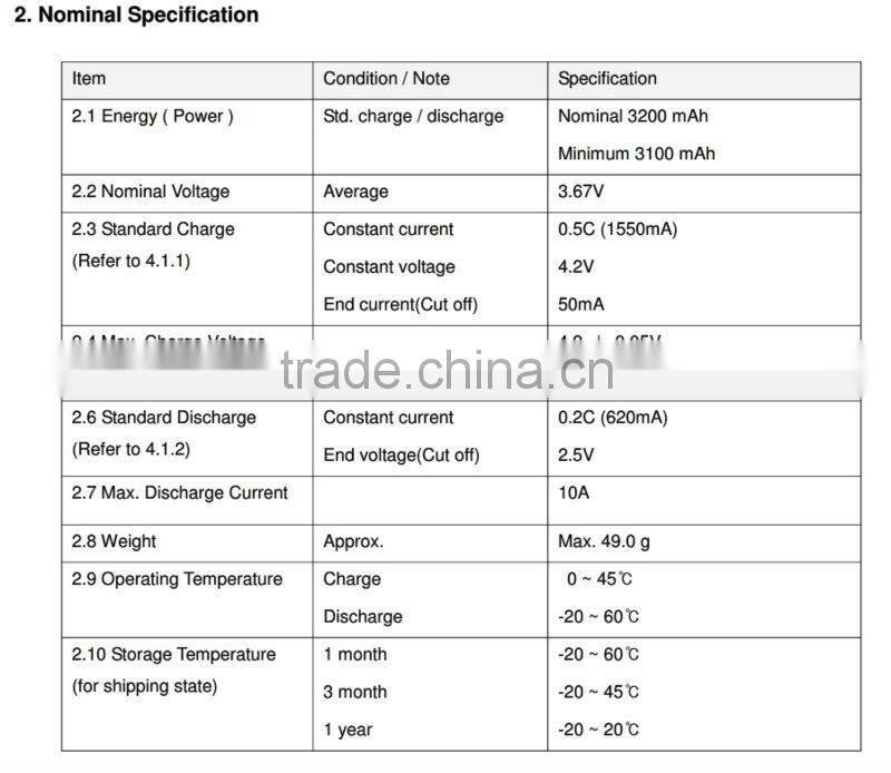 new original LG MH1 3200mAH 18650 10A discharge battery PK NCR18650B