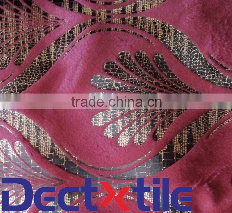 100%Polyester Flocking Knitted Sofa Upholstery Fabric For Lining
