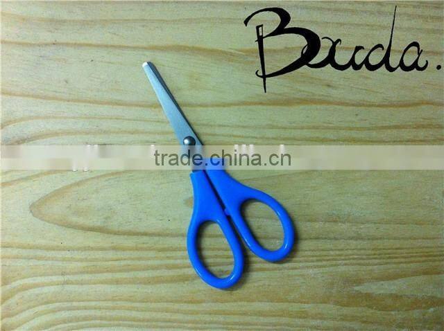 5" Good quality colourful soft handle student scissors BD-S1643