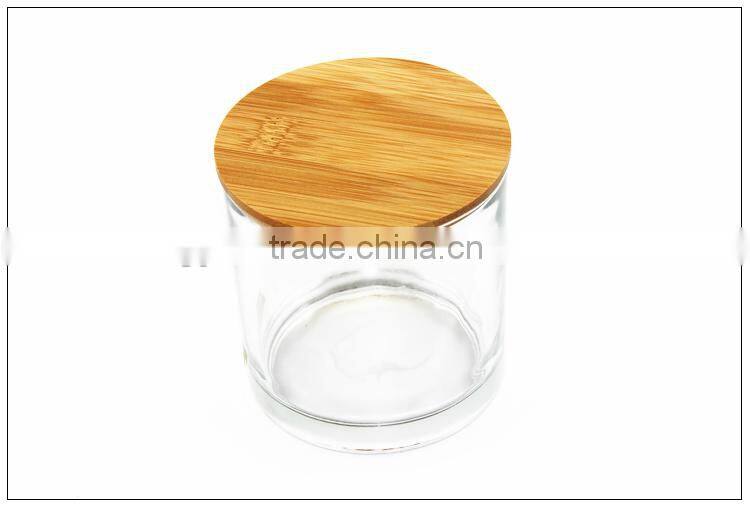 Clear Glass Candle Holder with round shape