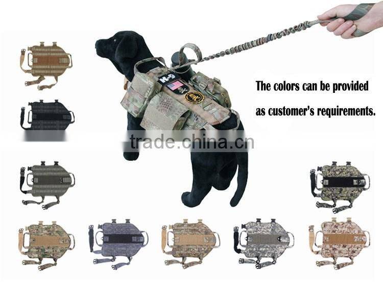 2016 professional molle design Army Dog vest comfortable wearing Dog vest with diferent sizes
