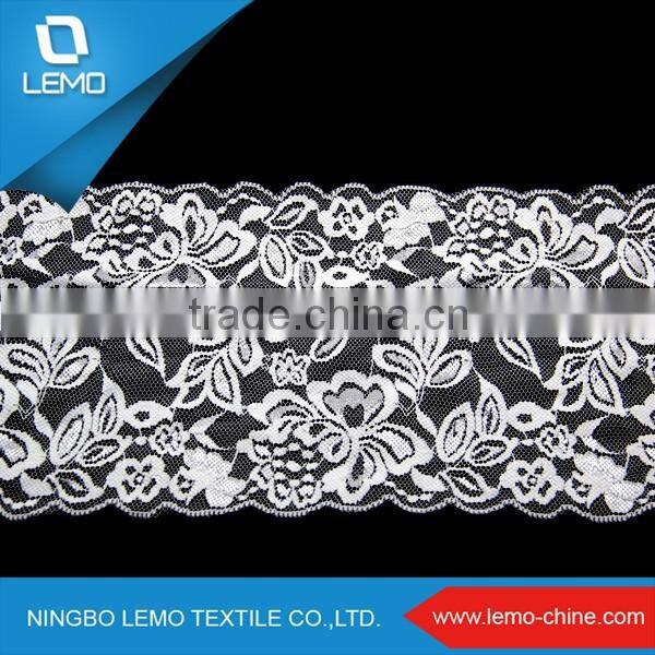 Nylon Spandex Lycra Lace Fabric, Metallic Scalloped Lace Fabric