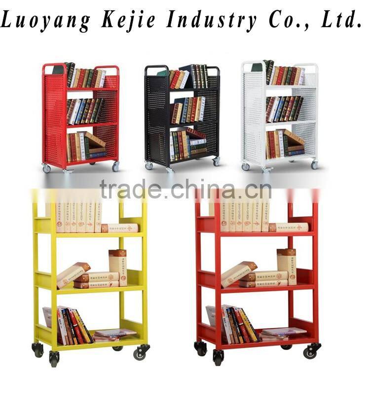 Professional doctor medical cart metal book cart cart with wheels handle with CE certificate