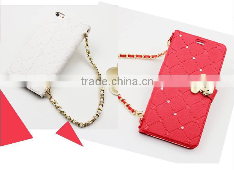 Wholesale Leather Case With Cute Cartoon Buckle, Mobile Phone Case With Hand Lanyard