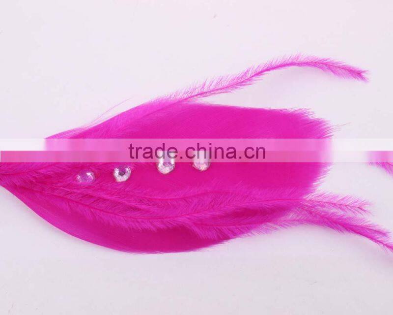 Sky blue Long feather earring with cheap feather dangle drop earring for girls wholesale