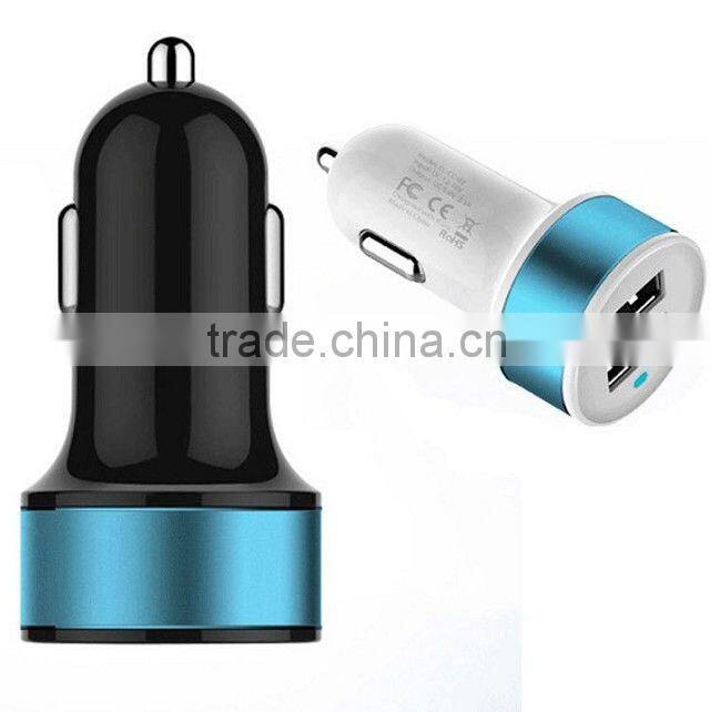 Car Charger With On Fff Switch 5V 2.1A Dual USB Car Charger With LED Chian Supplier