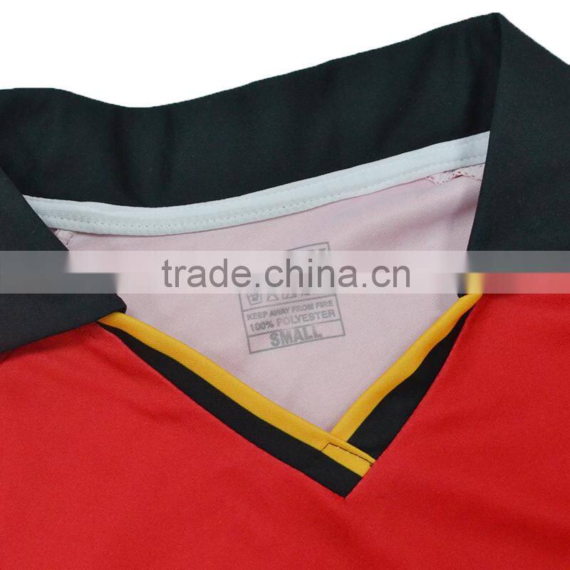 Wholesale sportswear red custom usa soccer jersey with pocket