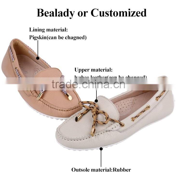 Fashion Lady Lychee Leather Soft Casual Driving Moccasin Boat Loafer Shoe