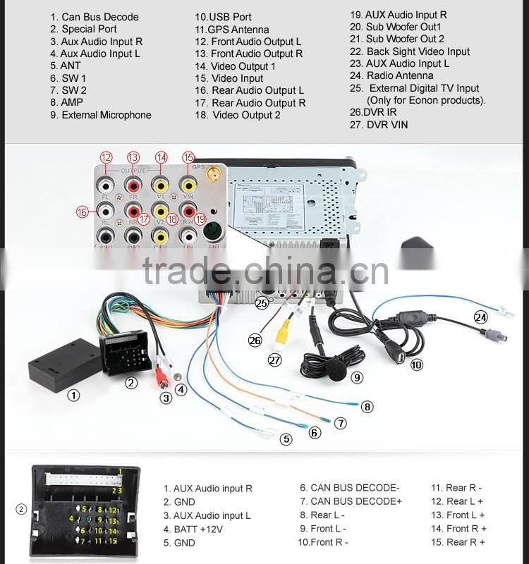 EONON D5153V 8" Digital Touch Screen Car DVD Player with Built-in GPS For Volkswagen/SKODA/SEAT