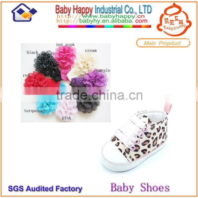 make baby leather shoes and headband set