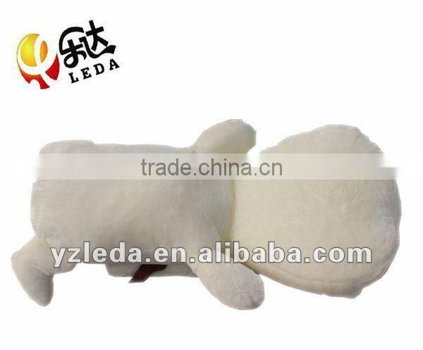 Soft White Plush Lying Dog with Scarf