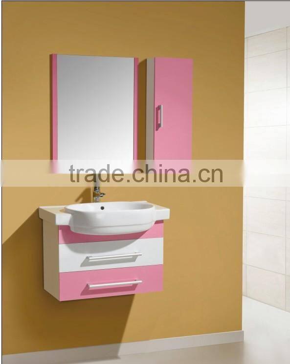 customized pvc bathroom cabinet wood color
