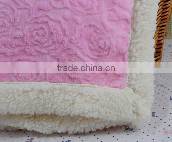 100% polyester soft thick flannel blanket with sherpa back