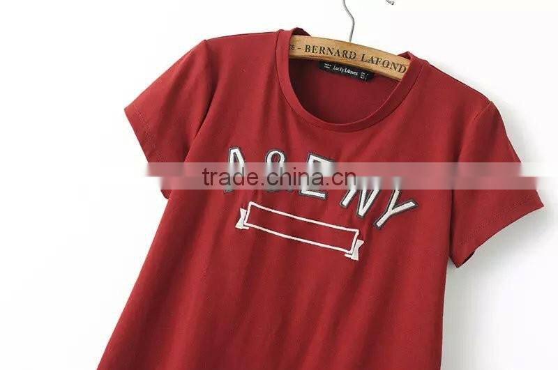 cheap china wholesale clothing cotton round collar t shirt for girls