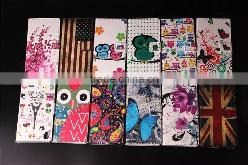 Butterfly Flag Owl Flower Leather Wallet Cover Case For Sony Z3/Z3 mini