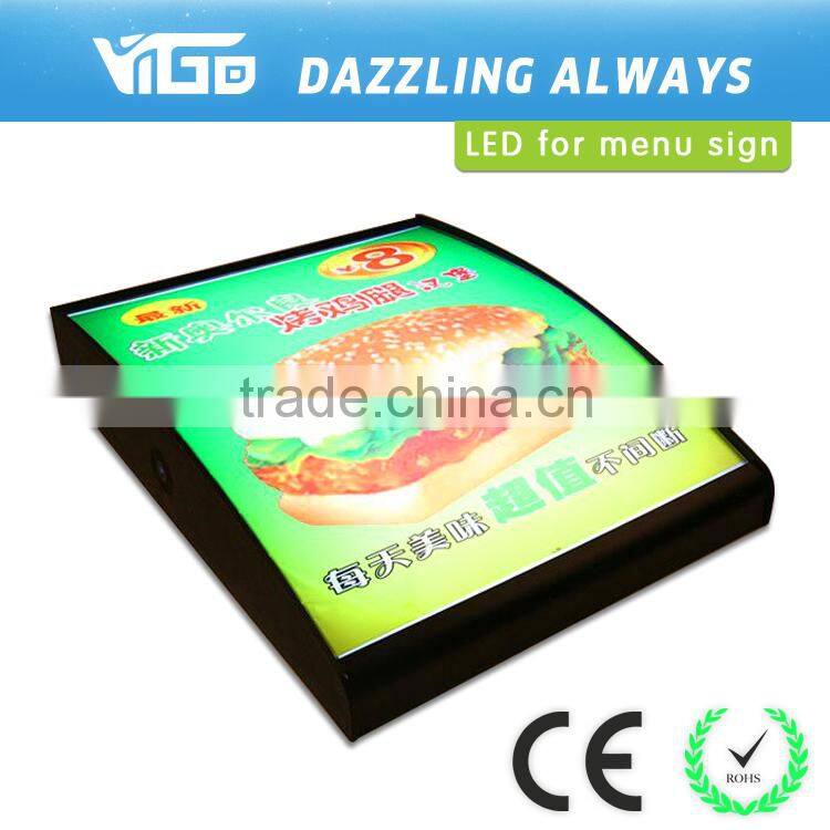 slim led menu light box for restaurant