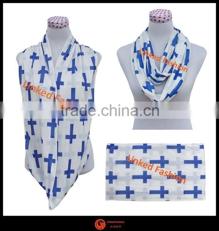 Nursing Cover Nursing Scarf Breastfeeding cover circle infinity scarf blue stripe scarf