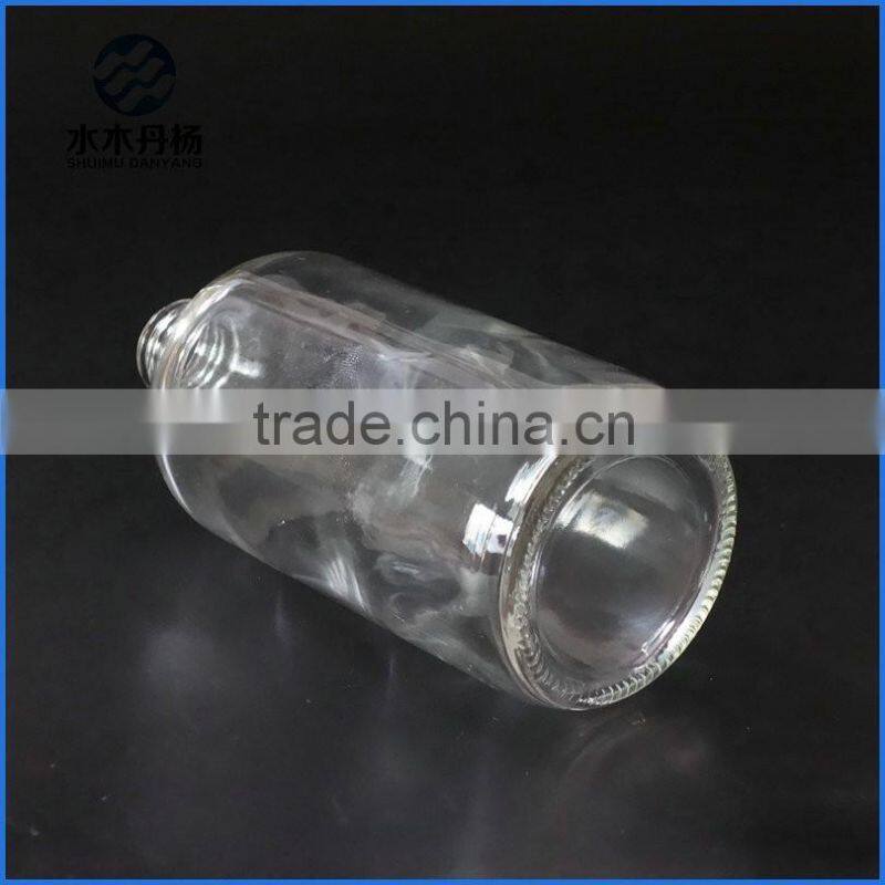 500ml 16oz clear boston round glass bottle pharmaceutical clear boston bottle with gold screw cap