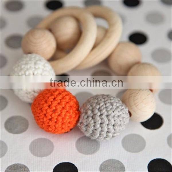 Organic baby cotton yarn Natural teething beads