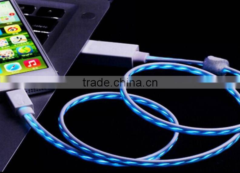 New Products Charging Cable Light up LED Flowing Cable for iphone 6s