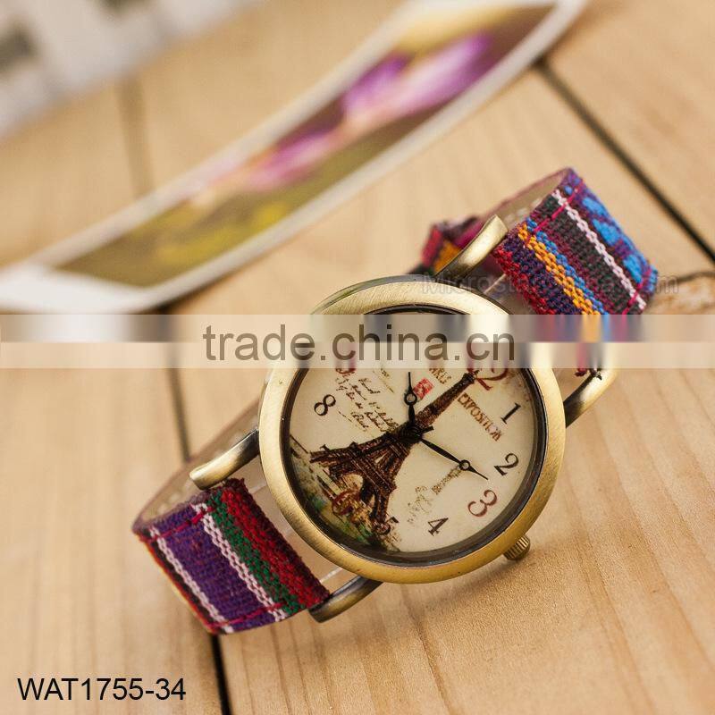 New Handmade Dial Denim Strap Wrist Watch