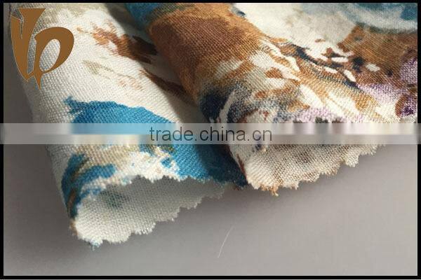Jiangsu taizhou factory indian clothing linen viscose fabric printing flower fabric
