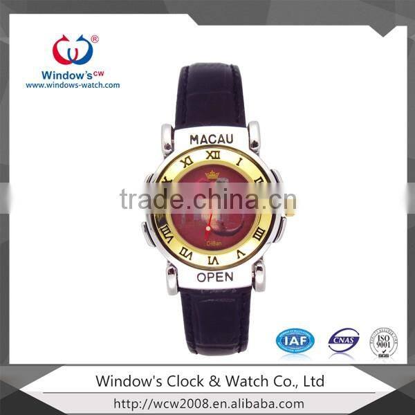 wholesale promotion men watch genuine leather strap watch