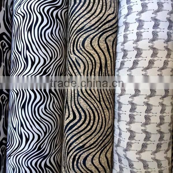 2016 new product fashion Printing PVC synthetic leather for bags/ decoration