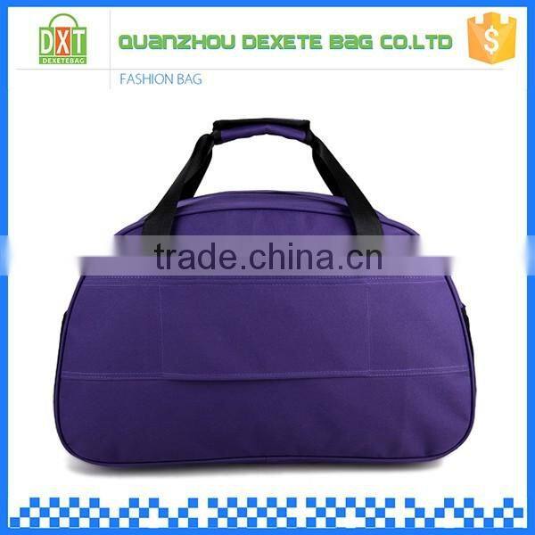 Cheap custom purple printed waterproof nylon travel bag logo