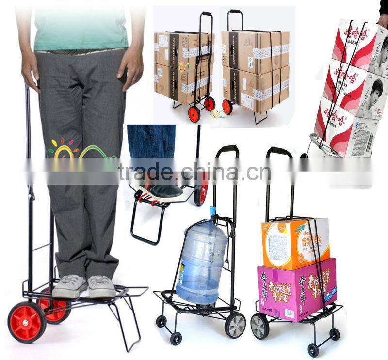 2015 metal moveable folding packing trolley,portable pull trolley cart/luggage cart