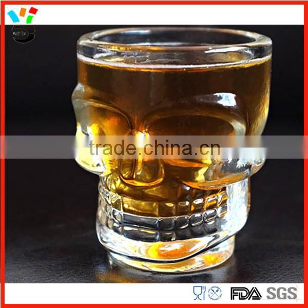 cheap price shot glass crystal skull glassware