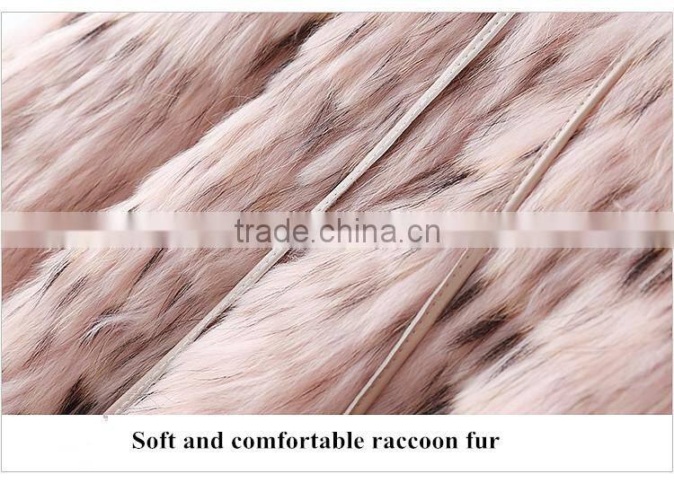 Wholesale High Quality Women Winter Knitted Raccoon Fur Shawl with Round Collar and Fur Balls