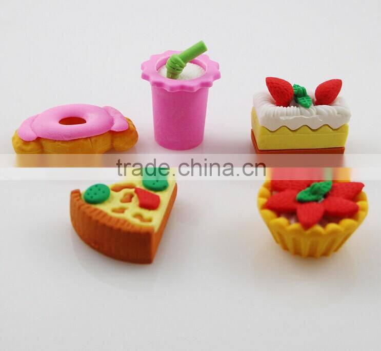 Novelty food shaped erasers