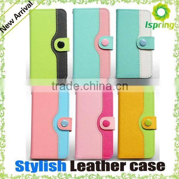 High quality leather book case for apple iphone 6