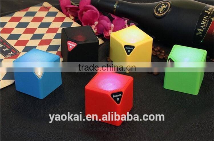 2016 New Mini Bluetooth Speaker Cube Led Speaker With Mic TF USB Wireless Portable Music Player Sound Box Loudspeakers