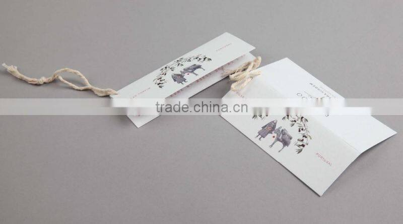Custom Logo Design Center Folded Over Cardboard Paper Hang Tag