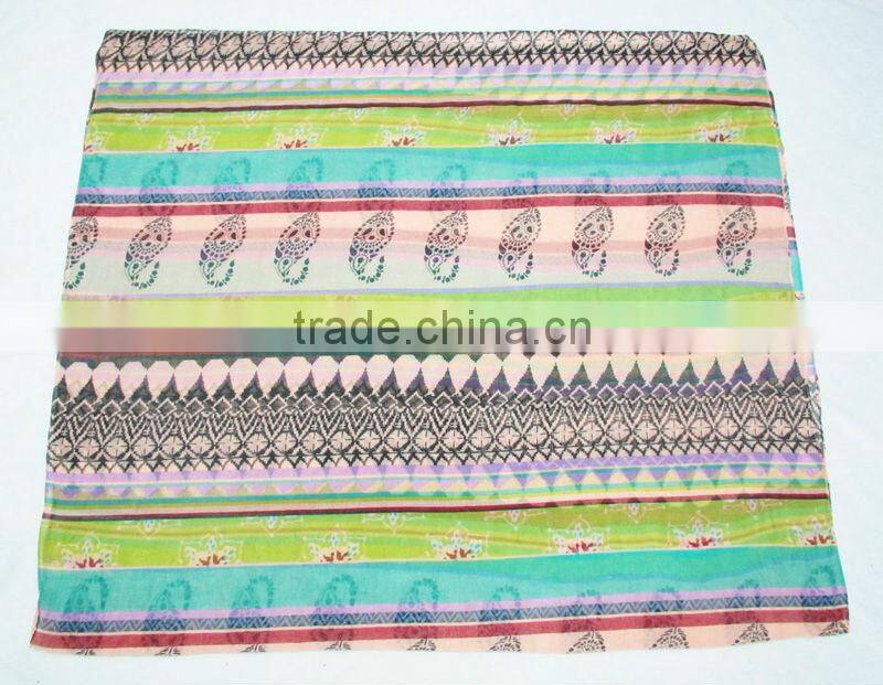 Retro style scarf,100% polyester scarf,Multicolored printed scarf