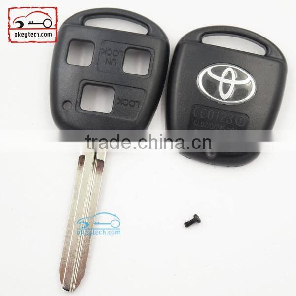 High Quatity Toyota remote key shell 2 button Car Key toyota with toy 43 blank with Silver logo romote key shell