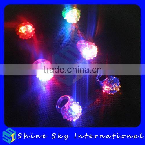 Light up flashing ring promotional gifts soft strawberry multicolors flashing ring