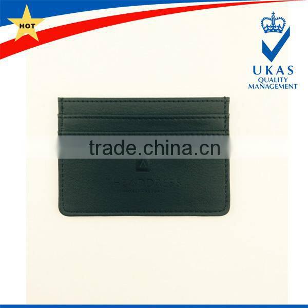 hot genuine leather card holder with 3 slots each side