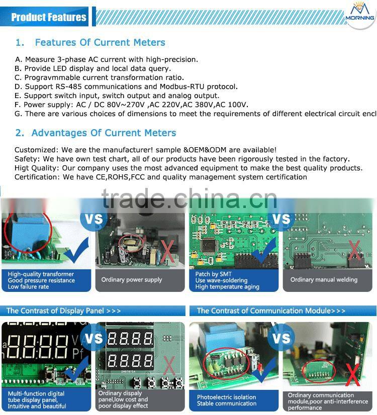 Types ammeters Manufacturers three phase digital Current meter