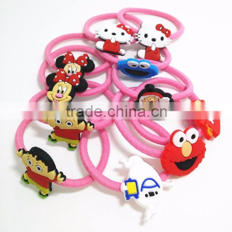 Wholesale Elastic Soft PVC Hair Bands Cartoon Character Hair Rubber Band