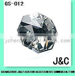 otagon pointed backside glass gemstone