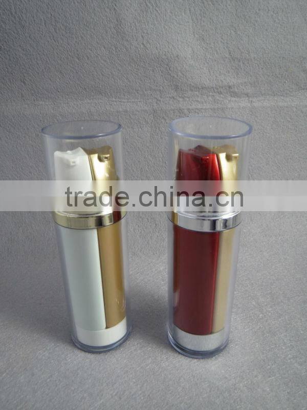 plastic cosmetic bottle with dual tube