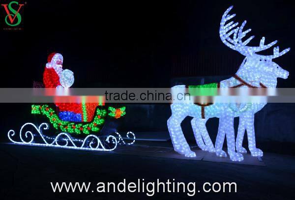 Christmas lights 3D acrylic deer motif light decoration deer carriage light Factory price